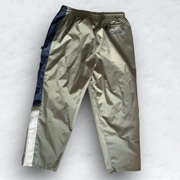 Nike Y2K Retro Vintage Olive Green Windbreaker Pants - Picture 2 of 5
